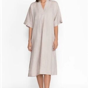 NWT Johnny Was Calme V Neck 100% Linen Kaftan Dress XS